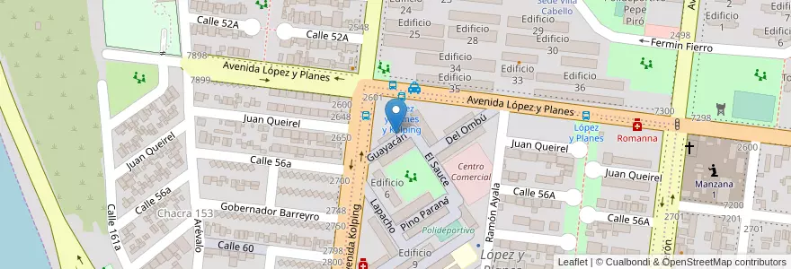 Mapa de ubicacion de Edificio 4 en 아르헨티나, Misiones, Departamento Capital, Municipio De Posadas, Posadas.