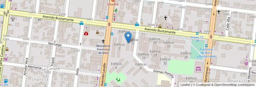 Mapa de ubicacion de Edificio 4 en Argentina, Misiones, Departamento Capital, Municipio De Posadas, Posadas.