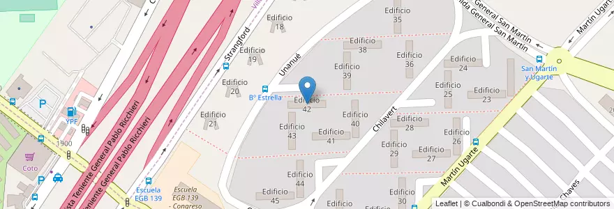 Mapa de ubicacion de Edificio 42 en アルゼンチン, ブエノスアイレス州, Partido De La Matanza, Villa Celina.