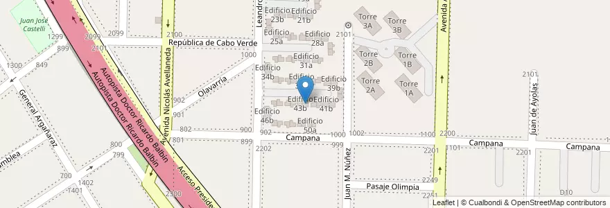 Mapa de ubicacion de Edificio 43a en アルゼンチン, ブエノスアイレス州, Partido De Avellaneda, Dock Sud.