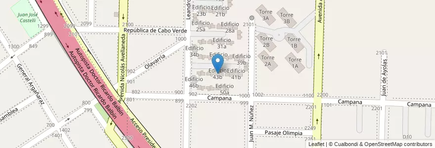 Mapa de ubicacion de Edificio 43b en アルゼンチン, ブエノスアイレス州, Partido De Avellaneda, Dock Sud.