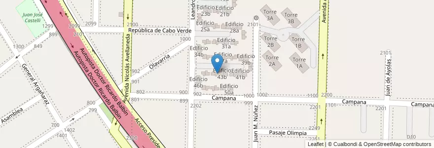 Mapa de ubicacion de Edificio 44a en アルゼンチン, ブエノスアイレス州, Partido De Avellaneda, Dock Sud.