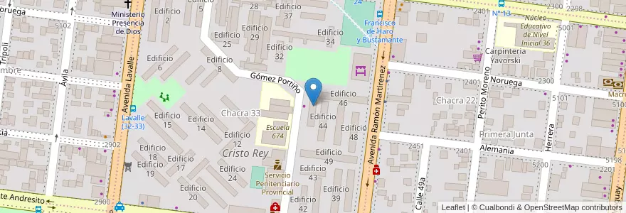 Mapa de ubicacion de Edificio 45 en الأرجنتين, Misiones, Departamento Capital, Municipio De Posadas, Posadas.