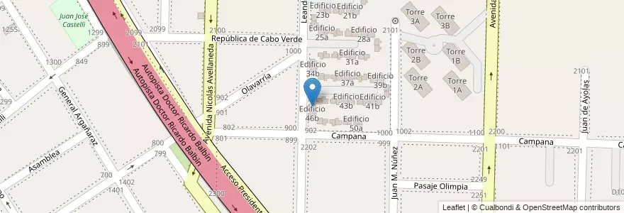 Mapa de ubicacion de Edificio 46a en アルゼンチン, ブエノスアイレス州, Partido De Avellaneda, Dock Sud.