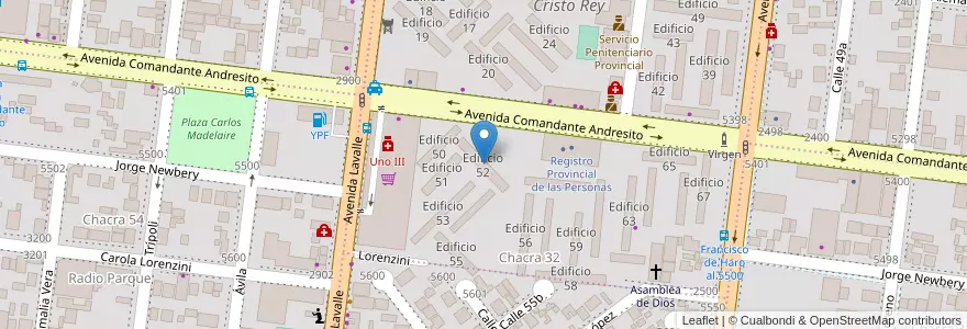 Mapa de ubicacion de Edificio 52 en アルゼンチン, ミシオネス州, Departamento Capital, Municipio De Posadas, Posadas.