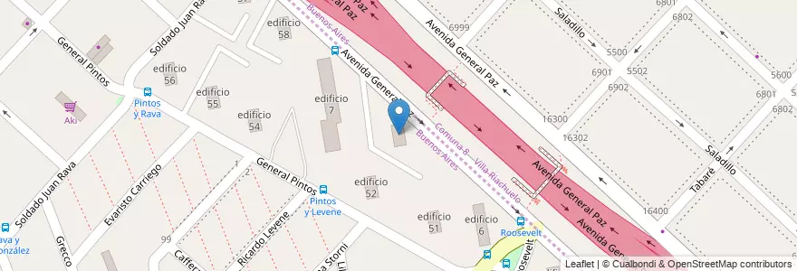 Mapa de ubicacion de edificio 53 en آرژانتین, استان بوئنوس آیرس, Partido De La Matanza.
