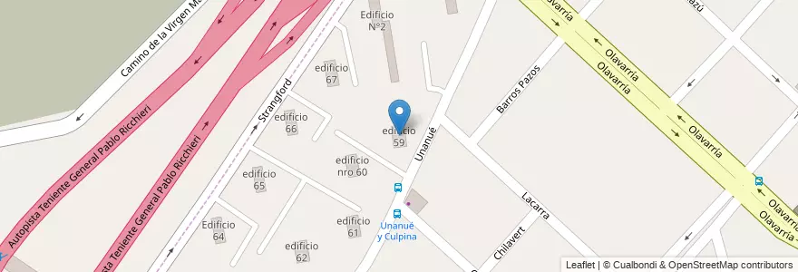 Mapa de ubicacion de edificio 59 en アルゼンチン, ブエノスアイレス州, Partido De La Matanza, Villa Celina.