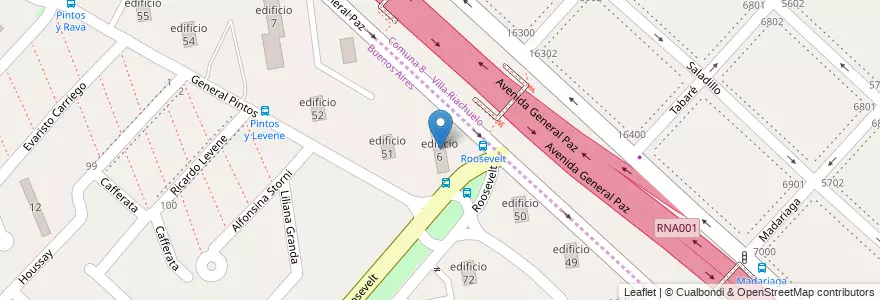 Mapa de ubicacion de edificio 6 en 阿根廷, 布宜诺斯艾利斯省, Partido De La Matanza.