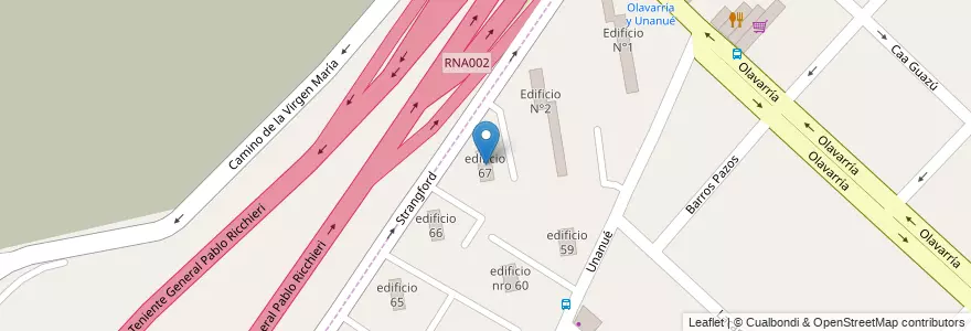 Mapa de ubicacion de edificio 67 en Argentina, Buenos Aires, Partido De La Matanza, Villa Madero.