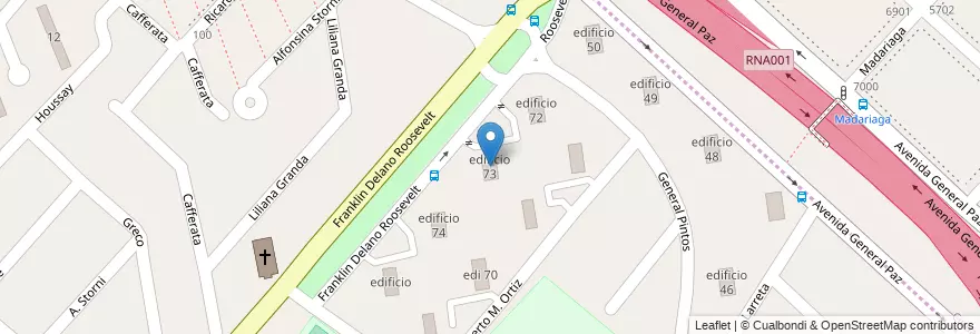 Mapa de ubicacion de edificio 73 en Argentinië, Buenos Aires, Partido De La Matanza, Villa Celina.