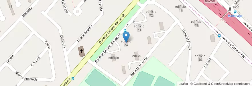 Mapa de ubicacion de edificio 74 en アルゼンチン, ブエノスアイレス州, Partido De La Matanza, Villa Celina.