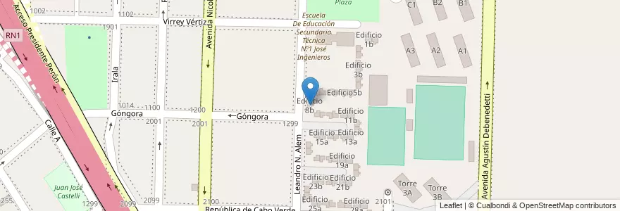 Mapa de ubicacion de Edificio 8b en Argentina, Buenos Aires, Partido De Avellaneda, Dock Sud.