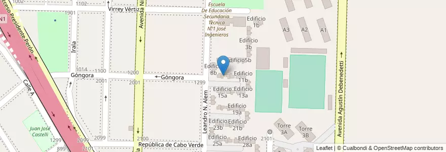 Mapa de ubicacion de Edificio 9b en アルゼンチン, ブエノスアイレス州, Partido De Avellaneda, Dock Sud.
