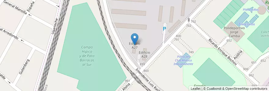 Mapa de ubicacion de Edificio A27 en 아르헨티나, 부에노스아이레스주, Partido De Avellaneda.