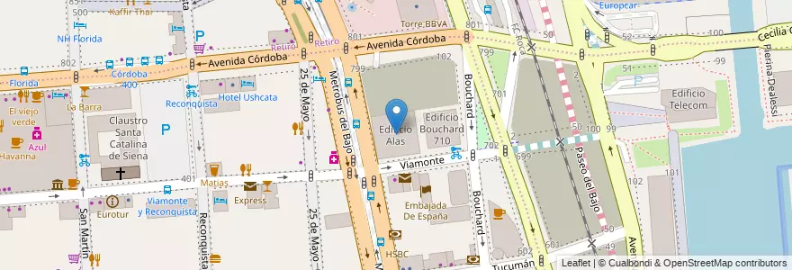 Mapa de ubicacion de Edificio Alas, San Nicolas en Argentinien, Ciudad Autónoma De Buenos Aires, Comuna 1, Buenos Aires.