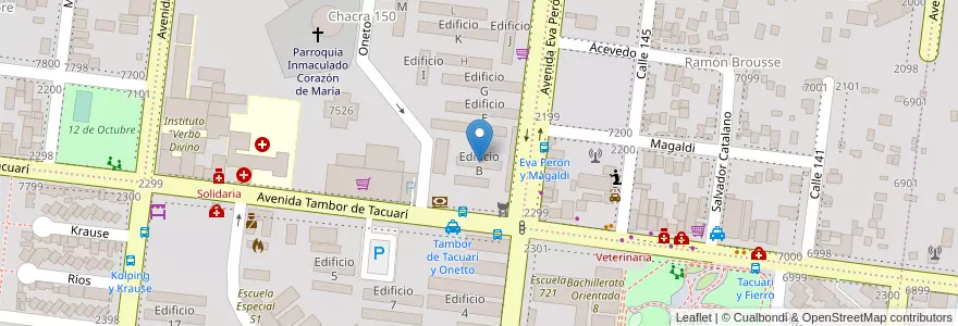 Mapa de ubicacion de Edificio B en アルゼンチン, ミシオネス州, Departamento Capital, Municipio De Posadas, Posadas.