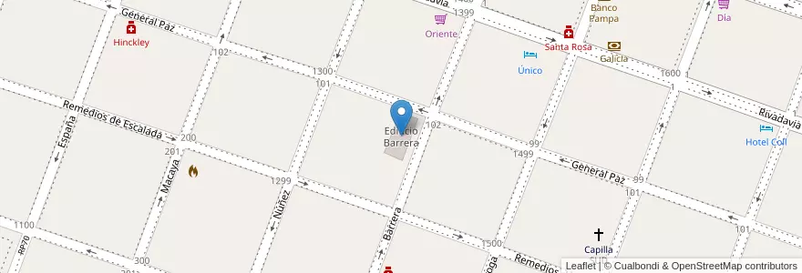 Mapa de ubicacion de Edificio Barrera en Argentina, Buenos Aires, Partido De Bragado, Bragado.