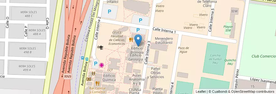 Mapa de ubicacion de Edificio Biologia en Argentina, Salta, Capital, Municipio De Salta, Salta.