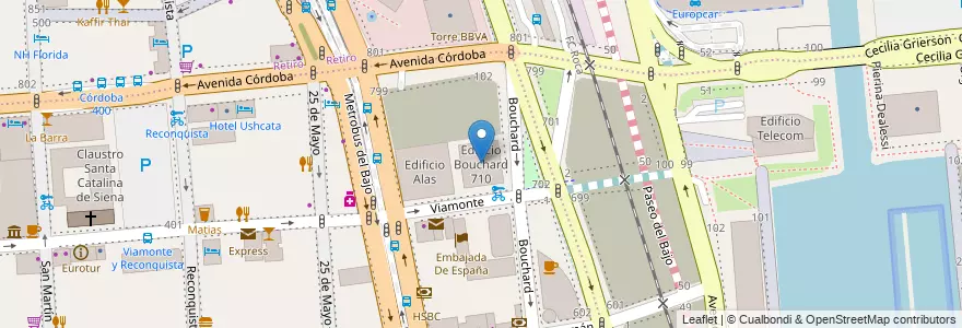 Mapa de ubicacion de Edificio Bouchard 710, San Nicolas en Argentina, Ciudad Autónoma De Buenos Aires, Comuna 1, Buenos Aires.