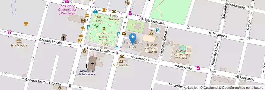 Mapa de ubicacion de Edificio Buci en الأرجنتين, تشيلي, Mendoza, Godoy Cruz, Departamento Godoy Cruz, Distrito Ciudad De Godoy Cruz.