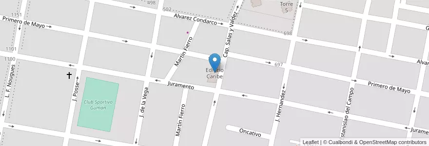 Mapa de ubicacion de Edificio Caribe en Argentina, Tucumán, San Miguel De Tucumán, Departamento Capital, San Miguel De Tucumán.