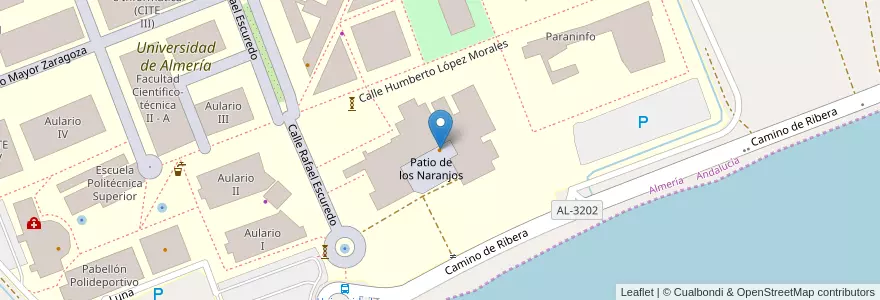 Mapa de ubicacion de Edificio Central en Spanien, Andalusien, Almería, Almería.