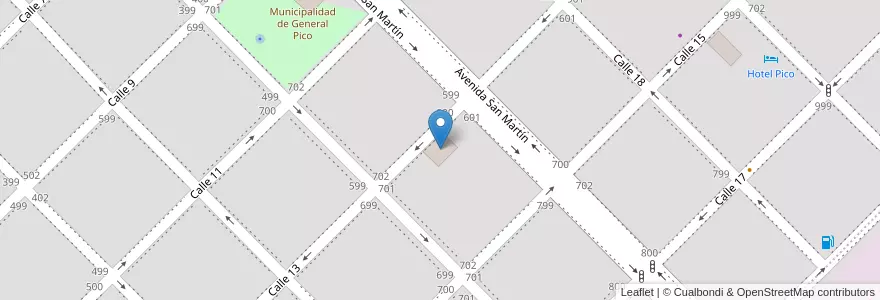 Mapa de ubicacion de Edificio CICAR en アルゼンチン, ラ・パンパ州, Departamento Maracó, Municipio De General Pico.