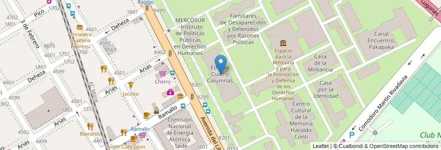Mapa de ubicacion de Edificio Cuatro Columnas, Nuñez en Аргентина, Буэнос-Айрес, Буэнос-Айрес, Comuna 13.