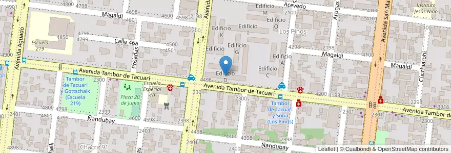 Mapa de ubicacion de Edificio D en Argentinien, Misiones, Departamento Capital, Municipio De Posadas, Posadas.