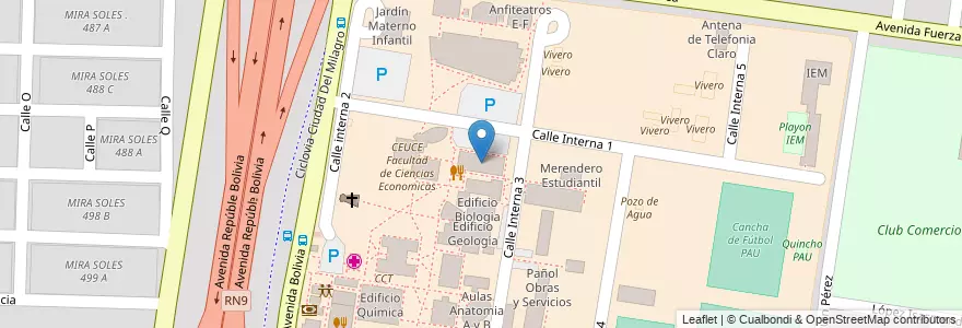 Mapa de ubicacion de Edificio de Agronomía en الأرجنتين, Salta, Capital, Municipio De Salta, Salta.
