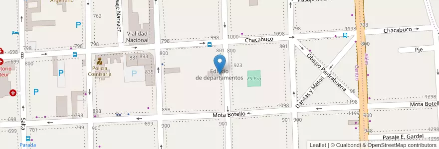 Mapa de ubicacion de Edificio de departamentos en Arjantin, Catamarca, Departamento Capital, Municipio De San Fernando Del Valle De Catamarca, San Fernando Del Valle De Catamarca.