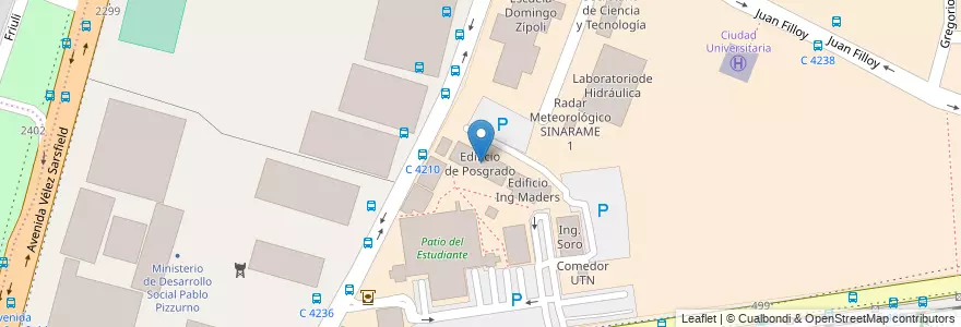 Mapa de ubicacion de Edificio de Posgrado en الأرجنتين, Córdoba, Departamento Capital, Pedanía Capital, Córdoba, Municipio De Córdoba.