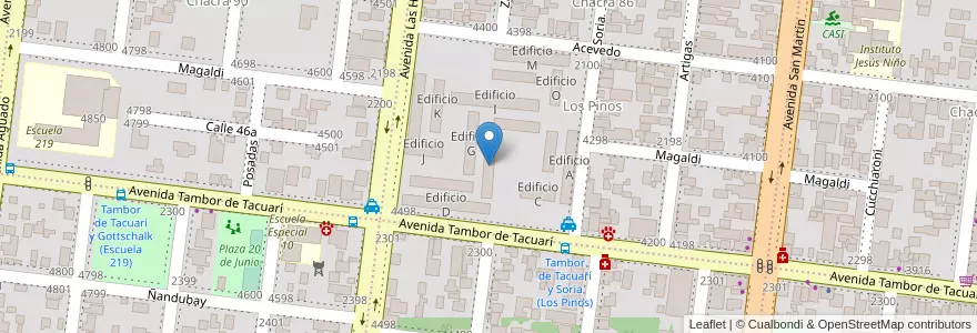 Mapa de ubicacion de Edificio E en آرژانتین, Misiones, Departamento Capital, Municipio De Posadas, Posadas.