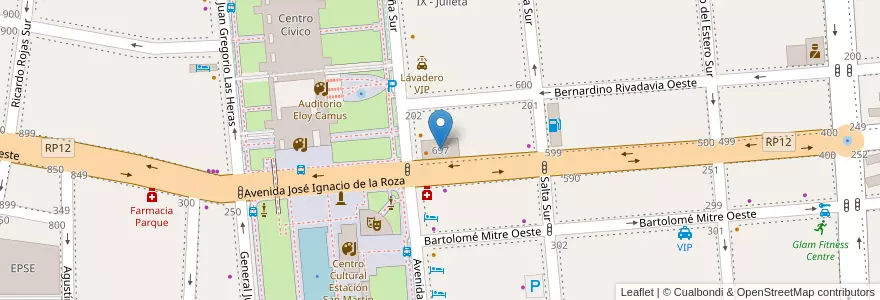 Mapa de ubicacion de Edificio El Andino en Arjantin, San Juan, Şili, Capital.