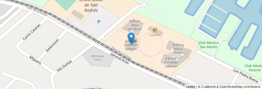 Mapa de ubicacion de Edificio Galperín Lebach en 阿根廷, 布宜诺斯艾利斯省, Partido De San Fernando, Victoria.