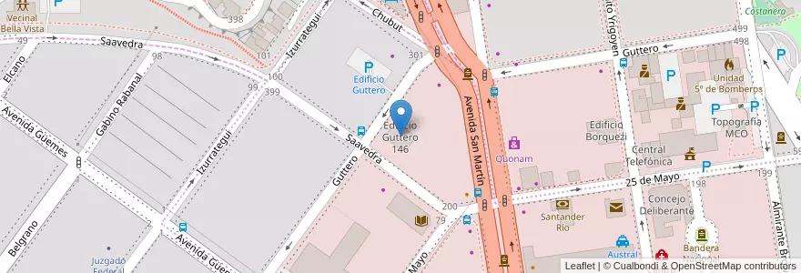 Mapa de ubicacion de Edificio Guttero 146 en Arjantin, Santa Cruz, Şili, Mercado De La Ciudad, Deseado, Caleta Olivia.