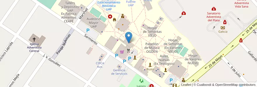 Mapa de ubicacion de Edificio Humanidades en 아르헨티나, 엔트레리오스주, Departamento Diamante, Libertador San Martín, Distrito Palmar.