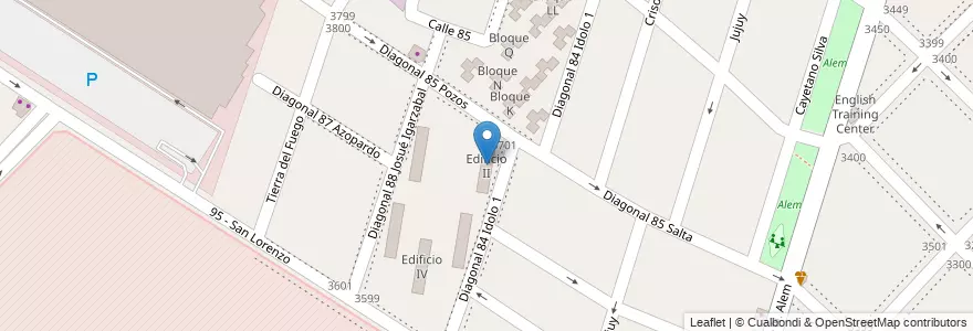 Mapa de ubicacion de Edificio II en Arjantin, Buenos Aires, Partido De General San Martín, Villa Ballester.