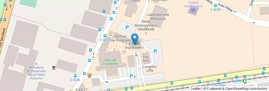 Mapa de ubicacion de Edificio Ing Maders en アルゼンチン, コルドバ州, Departamento Capital, Pedanía Capital, Córdoba, Municipio De Córdoba.