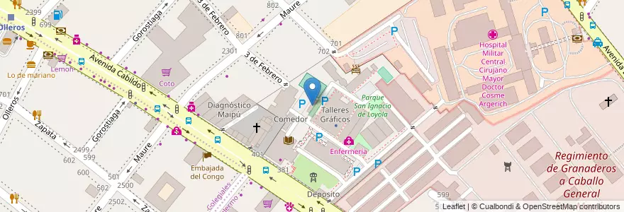 Mapa de ubicacion de Edificio Ingeniero Adriano Chapuis, Palermo en Argentinië, Ciudad Autónoma De Buenos Aires, Buenos Aires, Comuna 14.