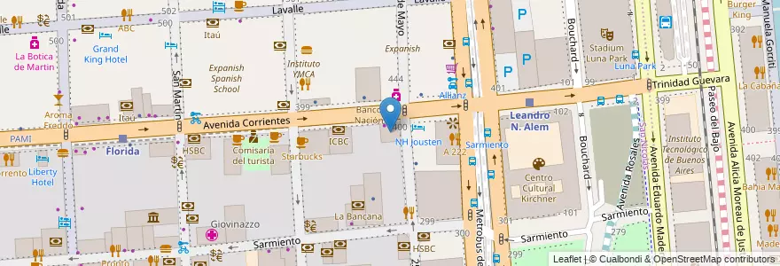 Mapa de ubicacion de Edificio Lipsia, San Nicolas en 아르헨티나, Ciudad Autónoma De Buenos Aires, Comuna 1, 부에노스아이레스.