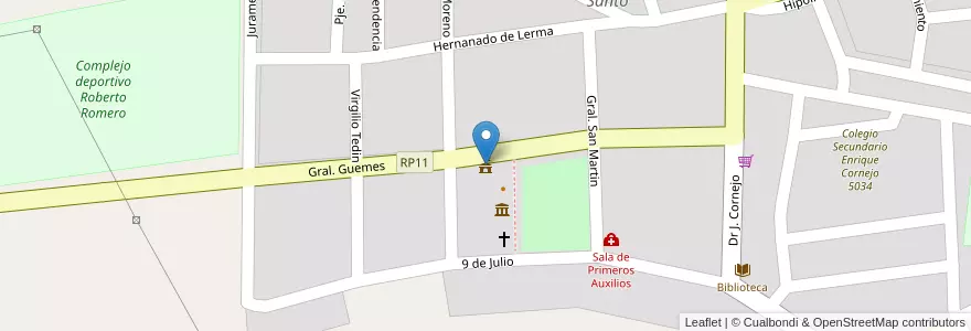 Mapa de ubicacion de Edificio Municipal de Campo Santo en Argentinien, Salta, General Güemes, Municipio De Campo Santo.