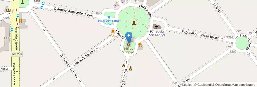 Mapa de ubicacion de Edificio Municipal en الأرجنتين, بوينس آيرس, Partido De Almirante Brown, Adrogué.