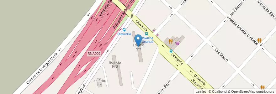 Mapa de ubicacion de Edificio N°1 en アルゼンチン, ブエノスアイレス州, Partido De La Matanza, Villa Celina.
