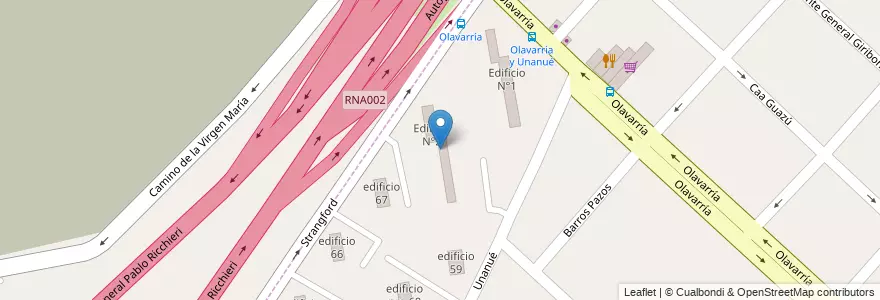 Mapa de ubicacion de Edificio N°2 en アルゼンチン, ブエノスアイレス州, Partido De La Matanza, Villa Celina.