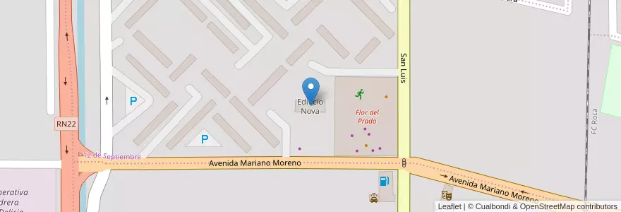 Mapa de ubicacion de Edificio Nova en Argentina, Cile, Provincia Di Río Negro, Cipolletti, Departamento General Roca.