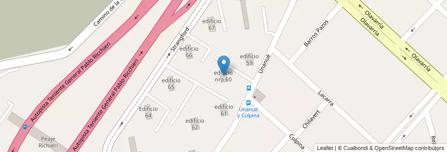 Mapa de ubicacion de edificio nro 60 en Argentinië, Buenos Aires, Partido De La Matanza, Villa Celina.