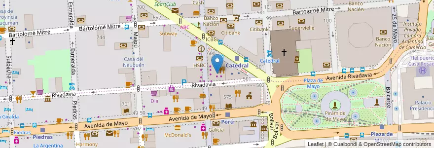 Mapa de ubicacion de Edificio Palacio de las Sociedades Anónimas, San Nicolas en الأرجنتين, Ciudad Autónoma De Buenos Aires, Comuna 1, Buenos Aires.