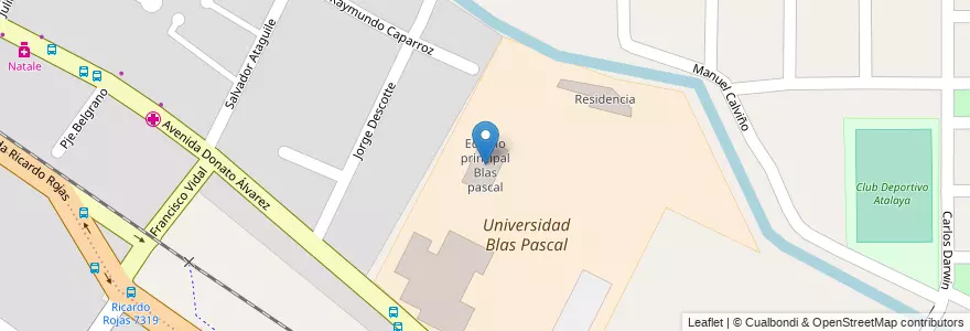 Mapa de ubicacion de Edificio principal Blas pascal en Argentinien, Provinz Córdoba, Departamento Capital, Pedanía Capital, Córdoba, Municipio De Córdoba.
