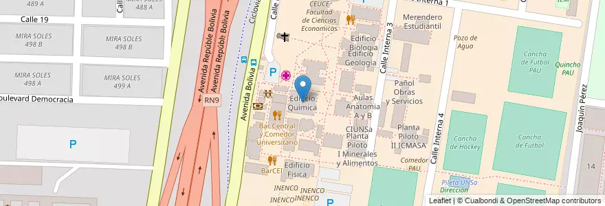 Mapa de ubicacion de Edificio Química en Argentine, Salta, Capital, Municipio De Salta, Salta.